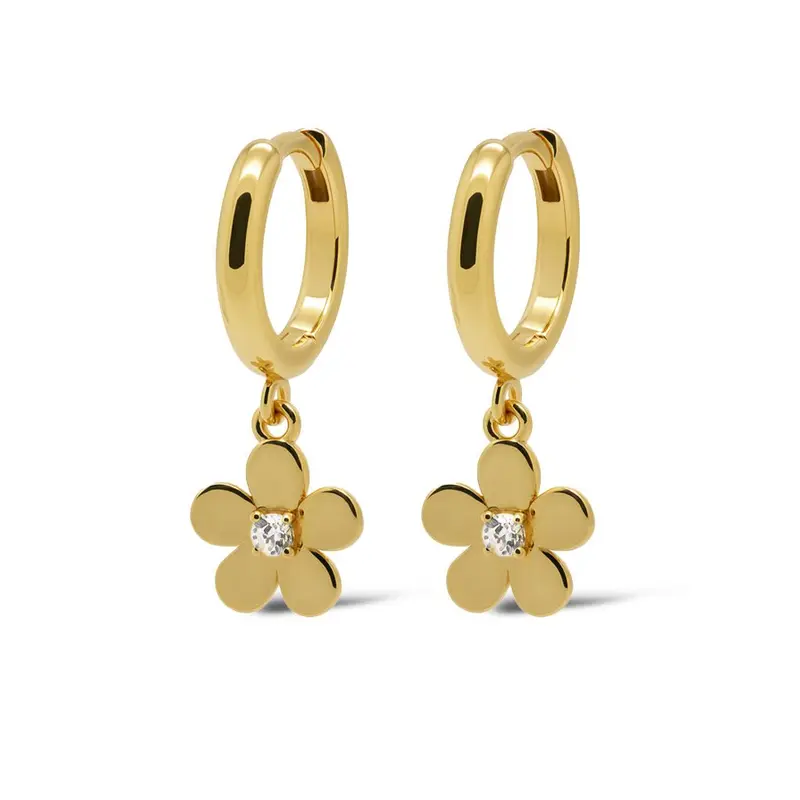 Karma Hinged Hoops Flower Sieraad Goud