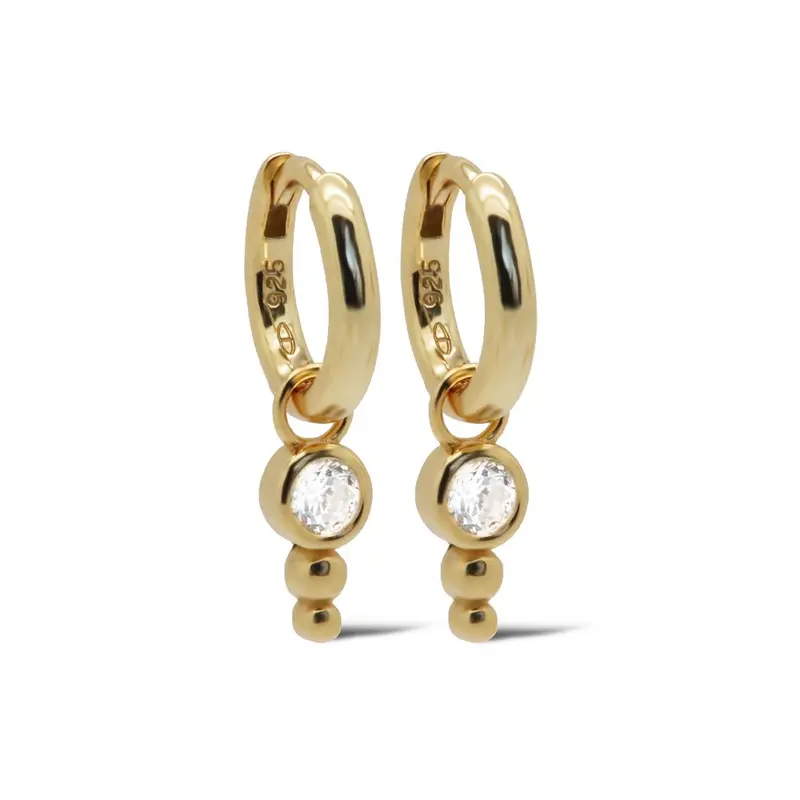 Karma Hinged Hoops NINA Dot Goldplated A158GP