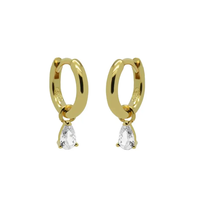 Karma Hinged Hoops Symbols Hanging Drop Zirconia A60GP