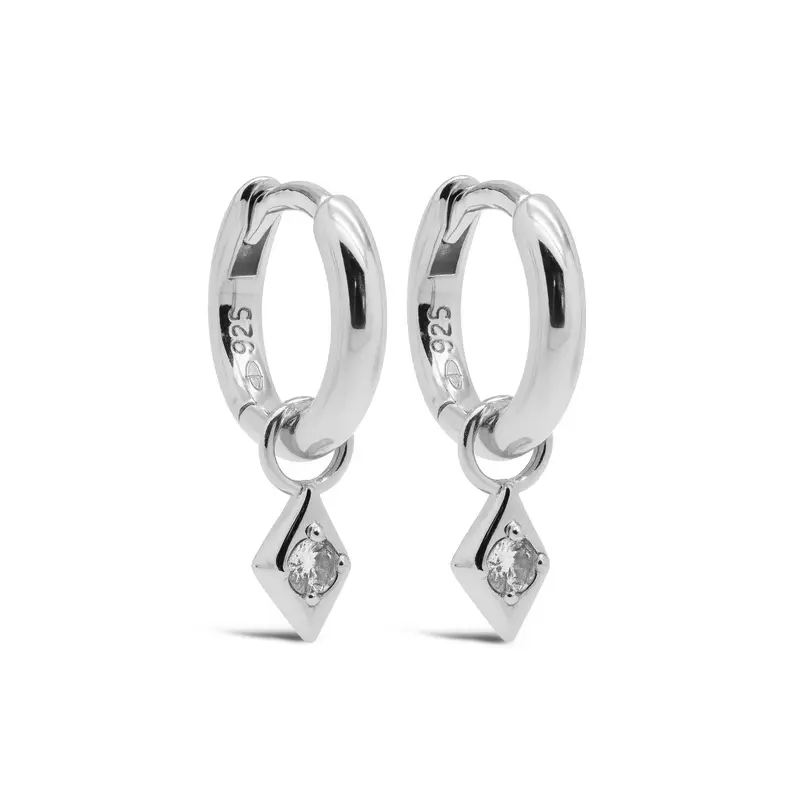 Karma Hinged Hoops Symbols Hanging Zirconia MAPLE A195S