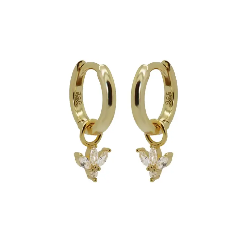 Karma Hinged Hoops Zirconia CLAIRE Goldplated A96GP