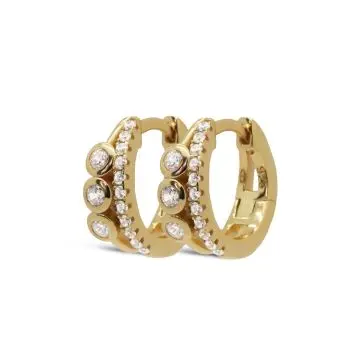 Karma Hinged Hoops Zirconia SIFRA Goldplated H532GP