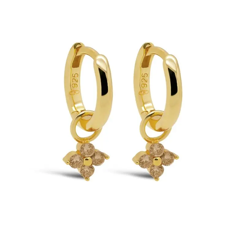 Karma Hinged Hoops Zirconia VIOLA CHAMPAIGN Goldplated