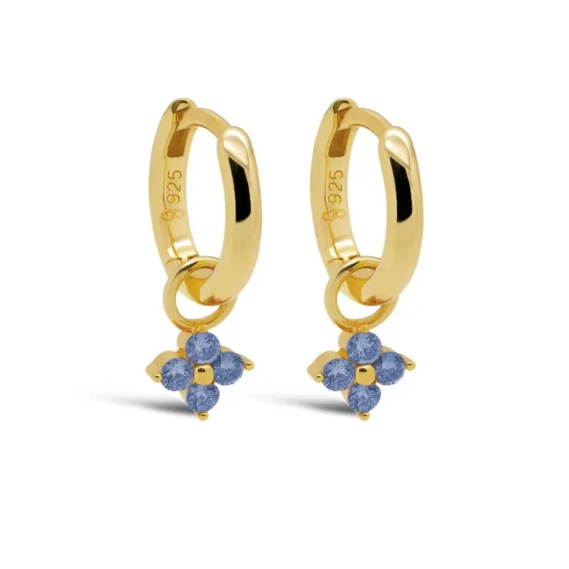 Karma Hinged Hoops Zirconia VIOLA JEANS BLUE Goldplated