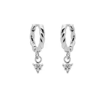 Karma Hinged Twisted Hoops Symbols Triple M3263S
