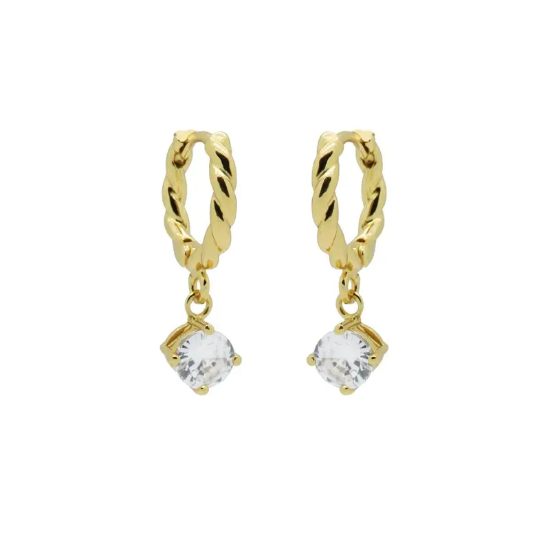 Karma Hinged Twisted Hoops Symbols Zirconia M3256GP
