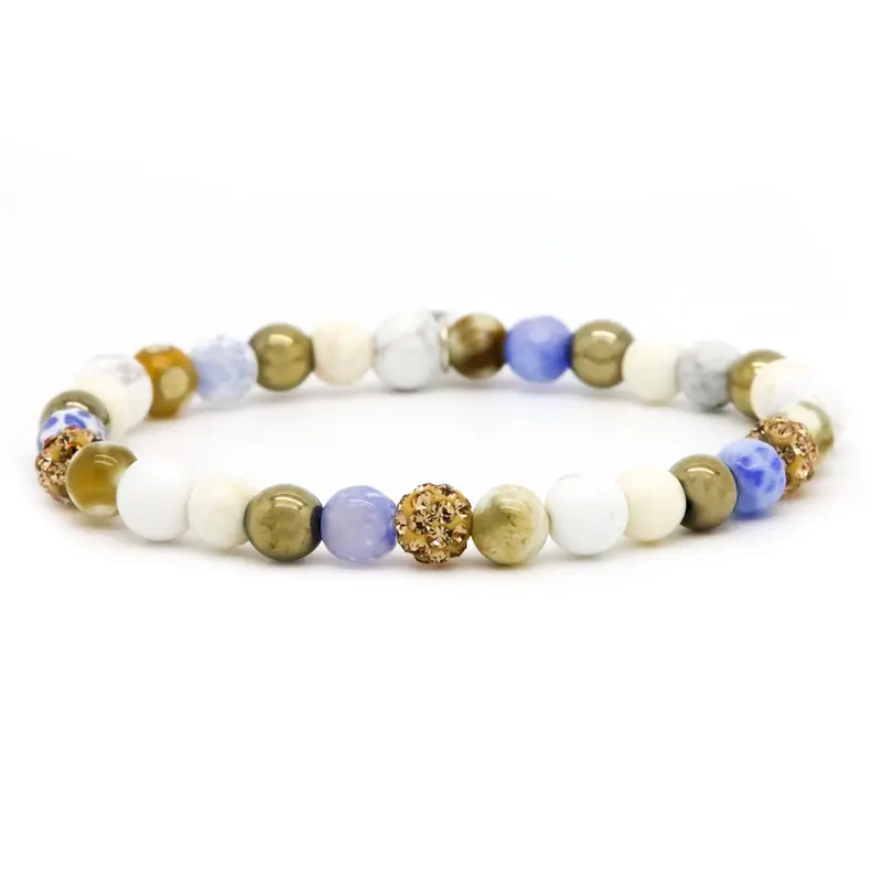 Karma Spiral Blue Bubble Armband Blauw