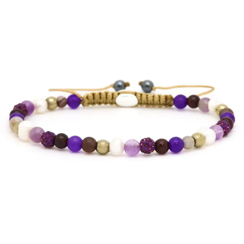 Karma Spiral Chloe XXS Elastic (purple Crystal) Armband