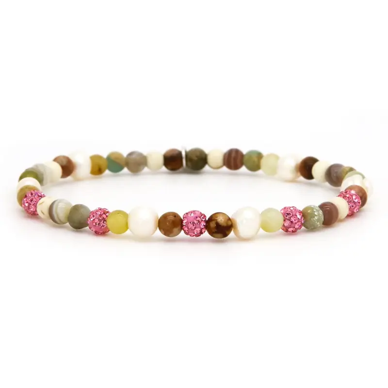 Karma Spiral CORAL XXS Elastic (pink Crystal) Armband