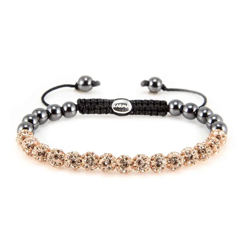 Karma Spiral Full Crystal Armband Rosé
