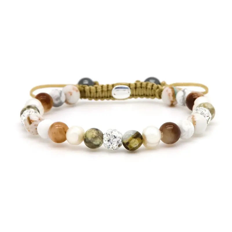 Karma Spiral White Crystal Armband 80152 Wit