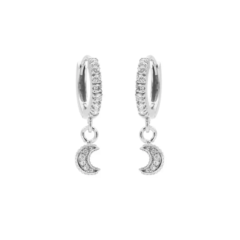 Karma Zirconia Hinged Hoops Symbols Moon M2581H