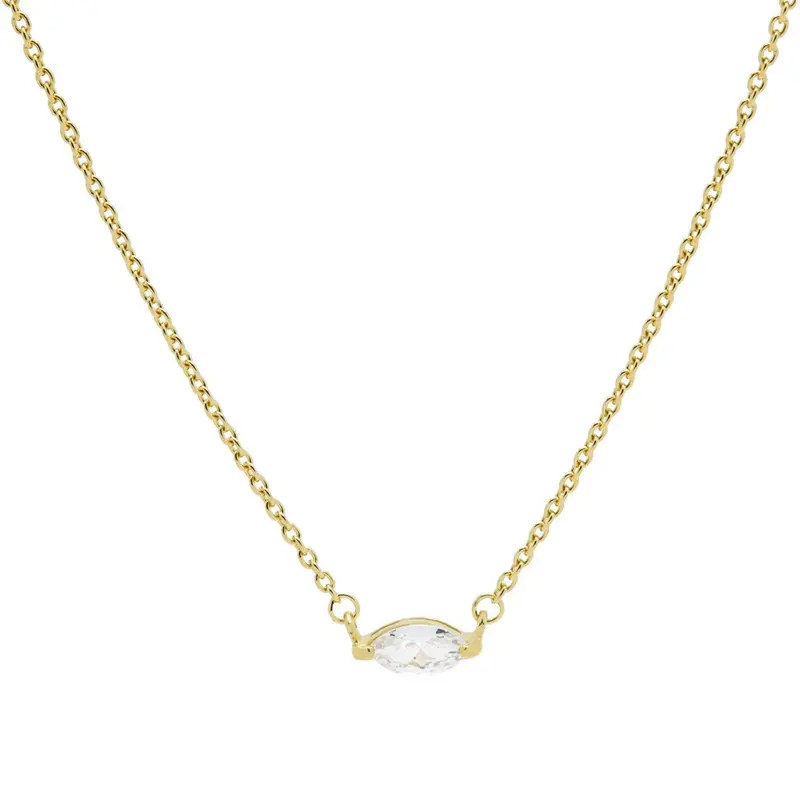 Karma Zirconia Oval Goldplated Ketting T262GP Goud