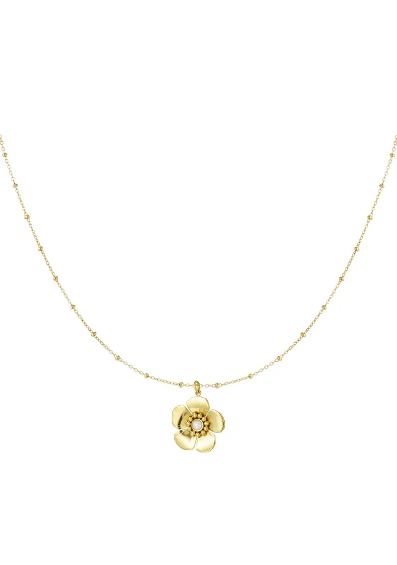 Ketting bloem goud