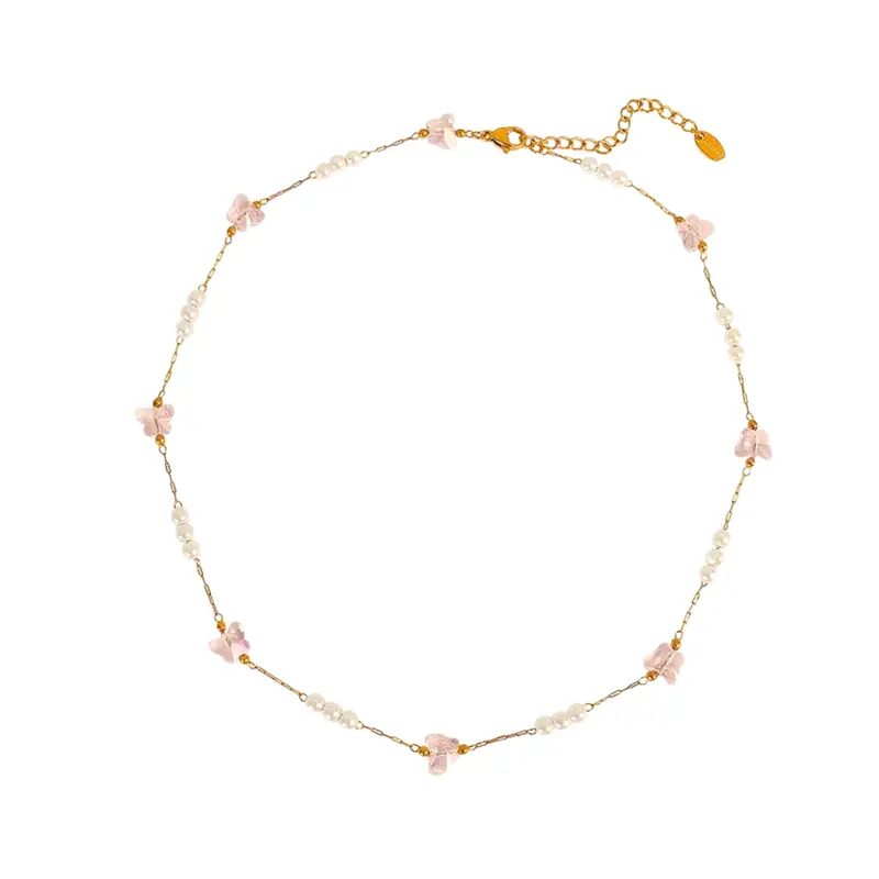 Ketting butterfly pearl