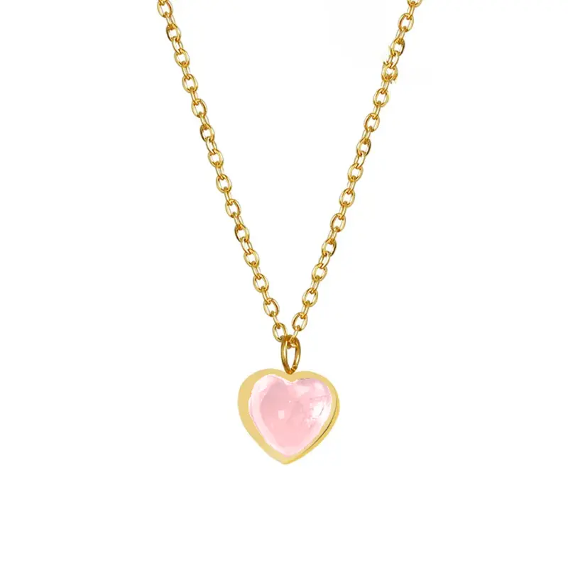 Ketting classic heart roze