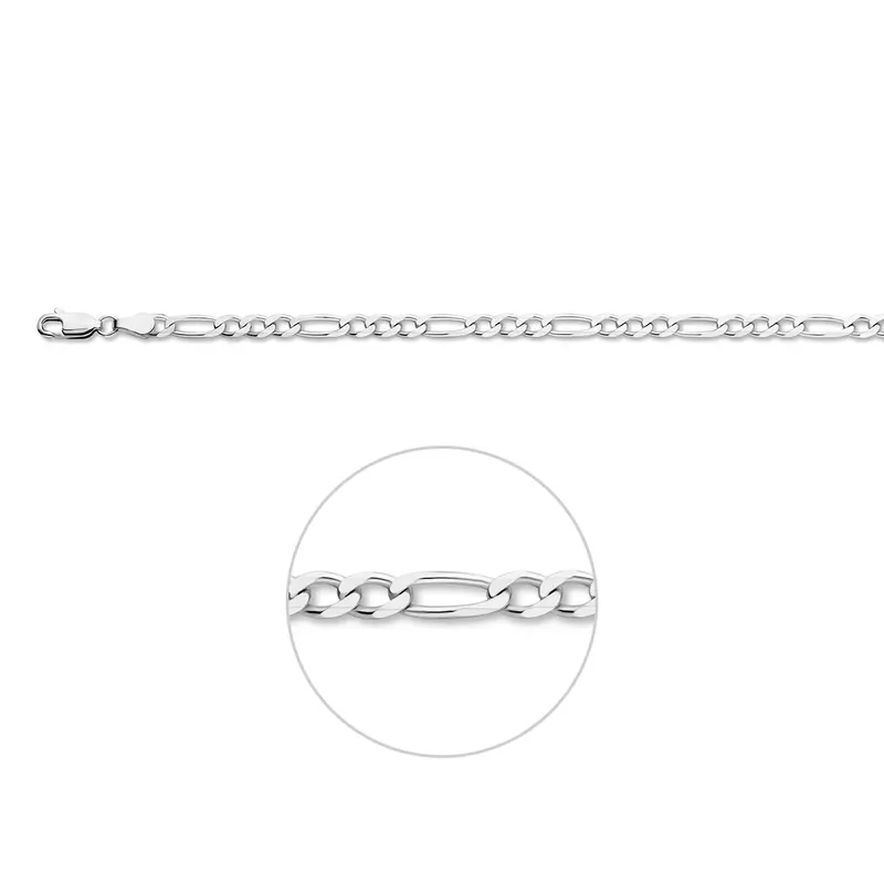 Ketting Figaro 4,0 mm zilver gerhodineerd – 1333846