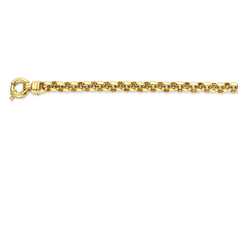 Ketting Jasseron 7,0 mm met groot veerslot 14K geelgoud