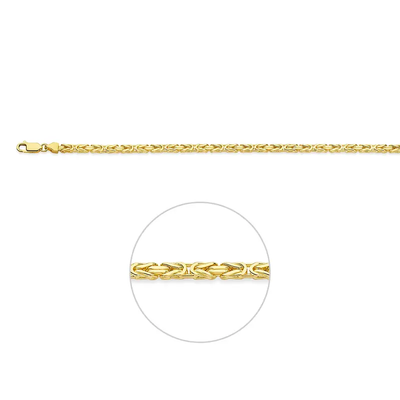 Ketting Konings half massief 3,3 mm 14K geelgoud