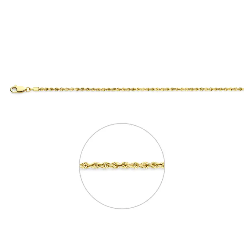 Ketting koord 2,1 mm 9K geel