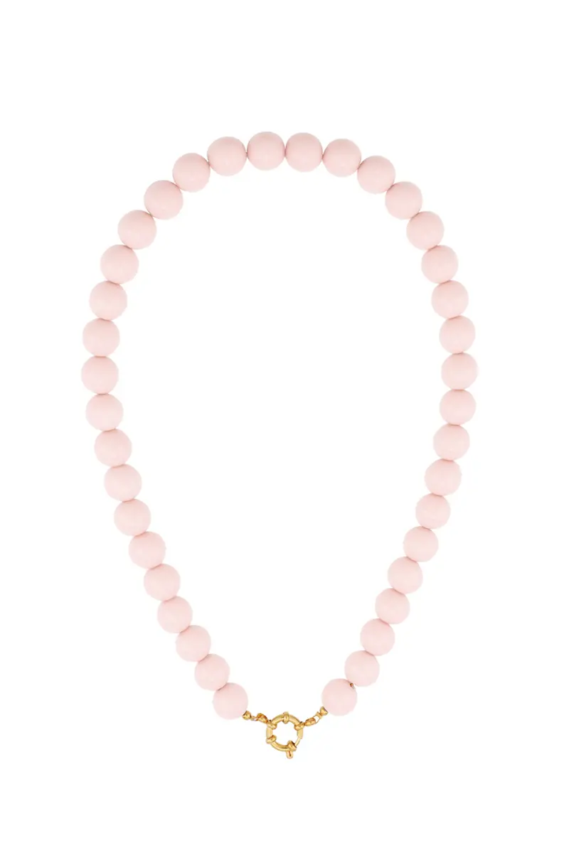 Ketting kralen licht roze