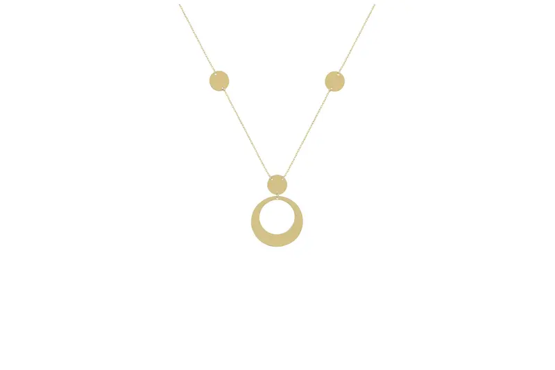 Ketting Met Open Rondje Hanger 14K Goud BeMy