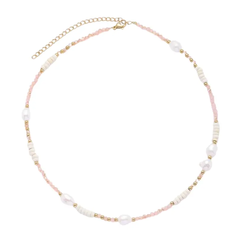 Ketting pink pearl