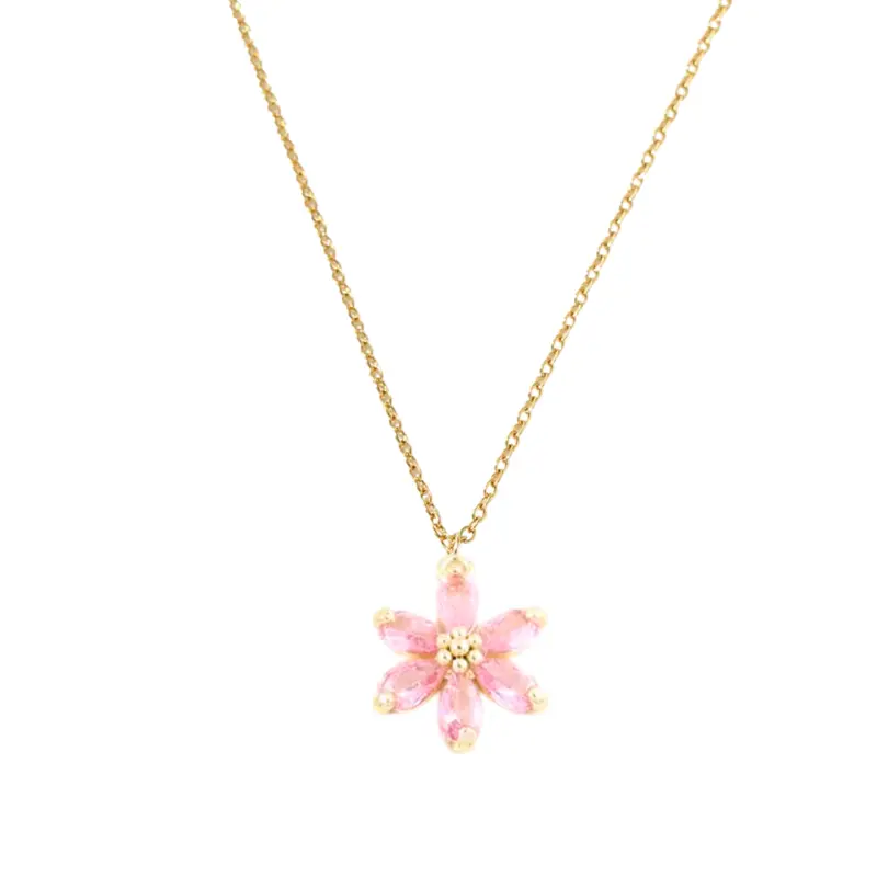 Ketting shining flower roze
