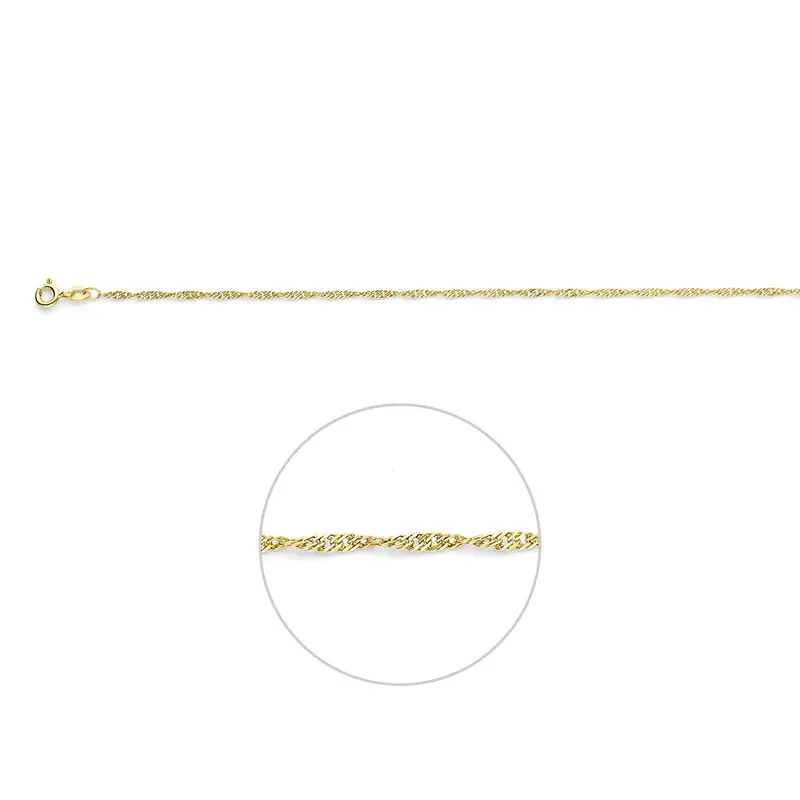 Ketting singapore 1,8 mm 9K geel