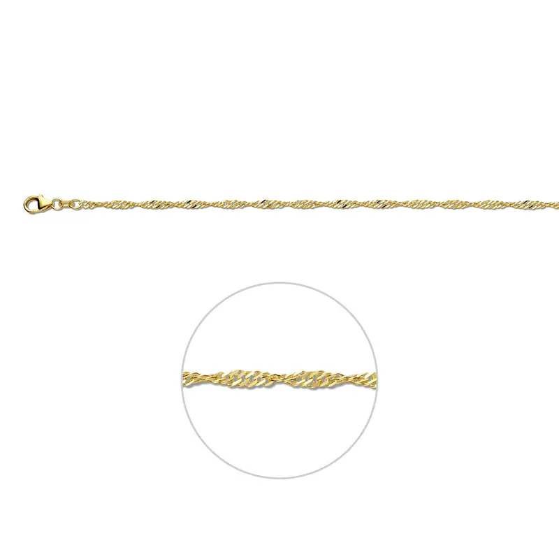 Ketting singapore 2,4 mm 9K geel