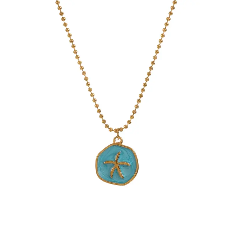Ketting starfish coin blauw
