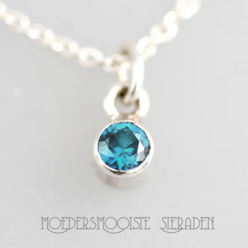 Ketting van Zilver met Geboortesteen Maart