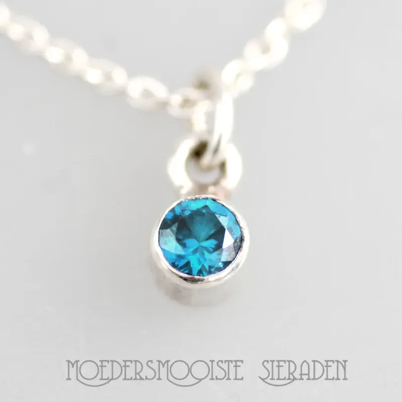 Ketting van Zilver met Geboortesteen van November