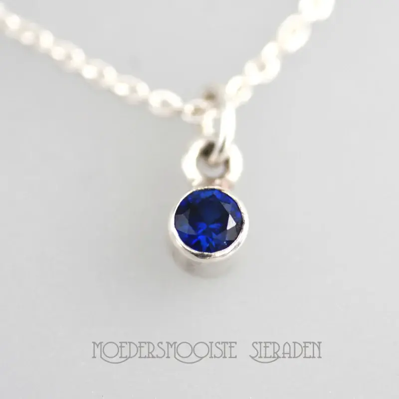 Ketting van Zilver met Geboortesteen van September
