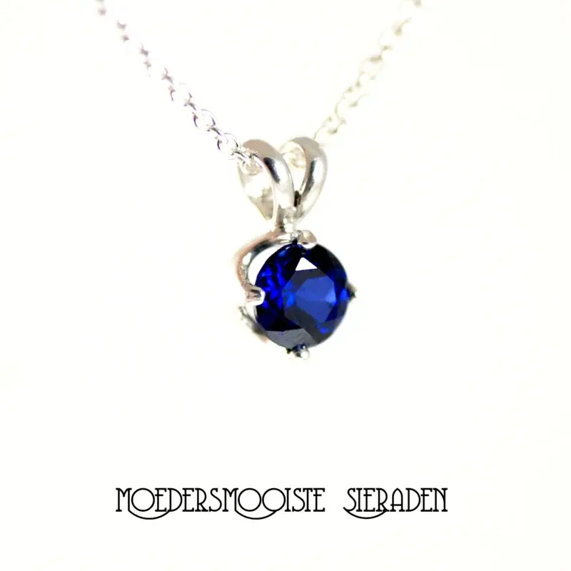 Ketting van Zilver met Geboortesteen van September