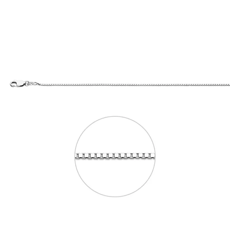Ketting venetiaans 1,1 mm zilver gerhodineerd