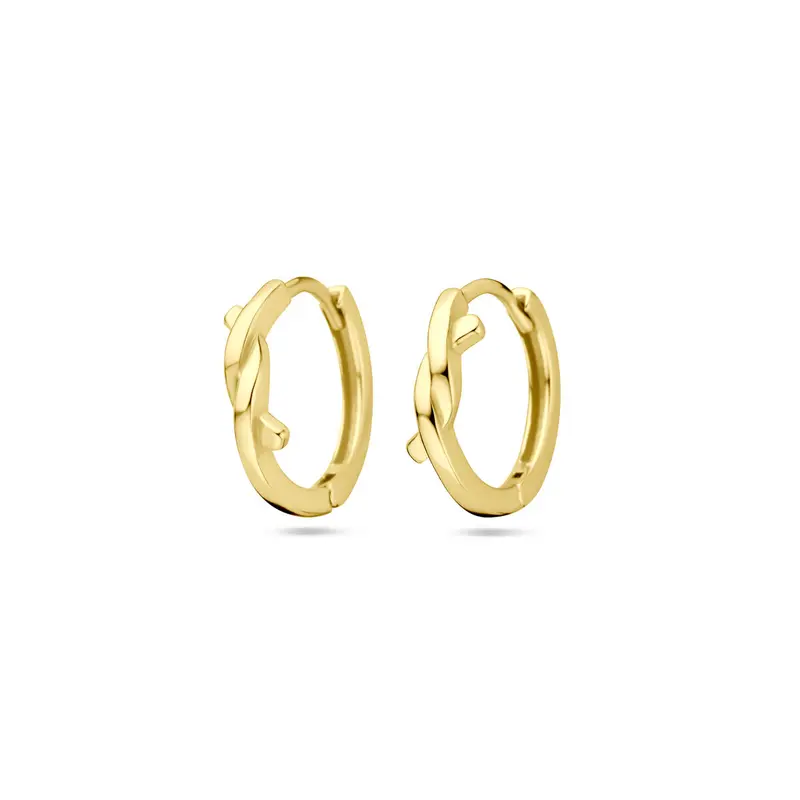 klapoorringen 12,5 mm 1 micron zilver verguld (geel)