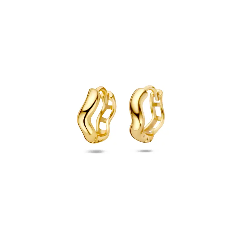 Klapoorringen 12,5 mm 1 micron zilver verguld