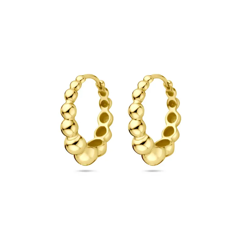 klapoorringen 17 mm 1 micron zilver verguld (geel)