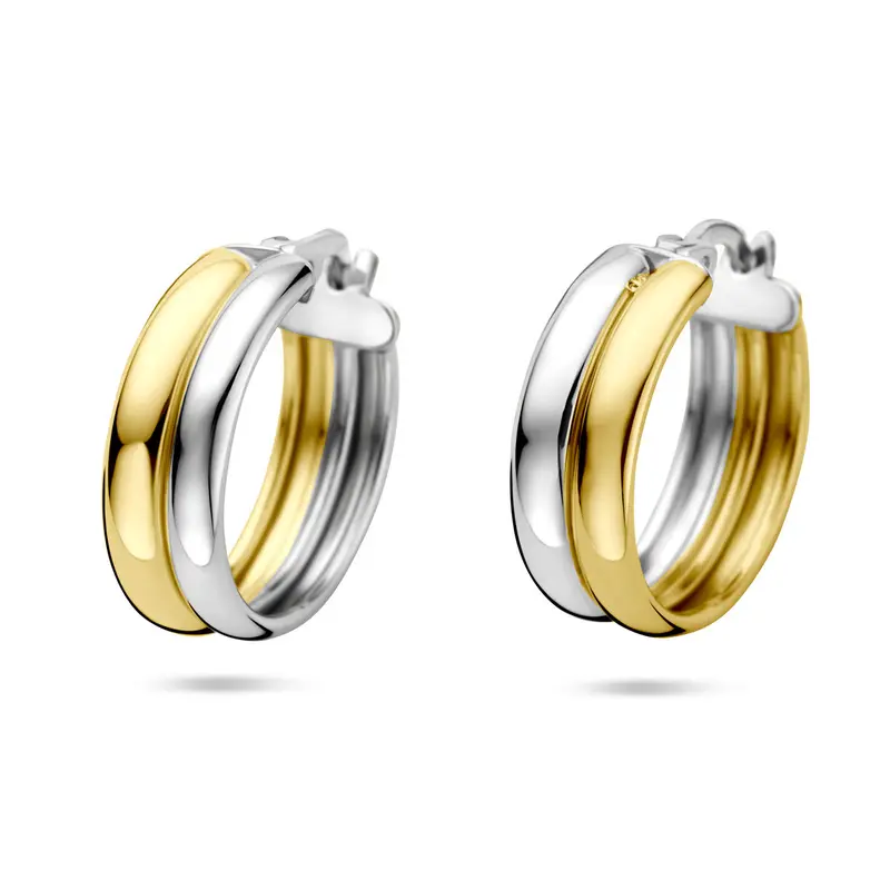 Klapoorringen 18 mm 1 micron zilver verguld – 2200468