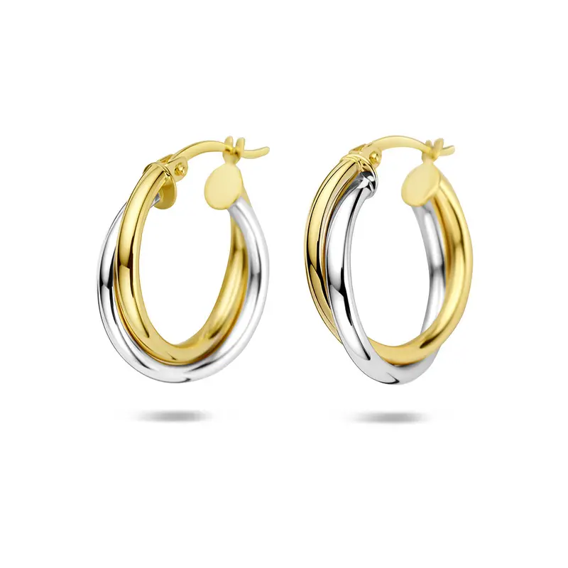 Klapoorringen 21 mm 14K bicolor goud – 4209156