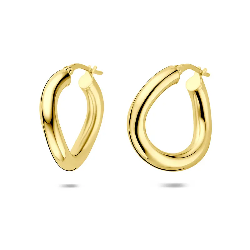Klapoorringen 23 mm 1 micron zilver verguld – 2104132