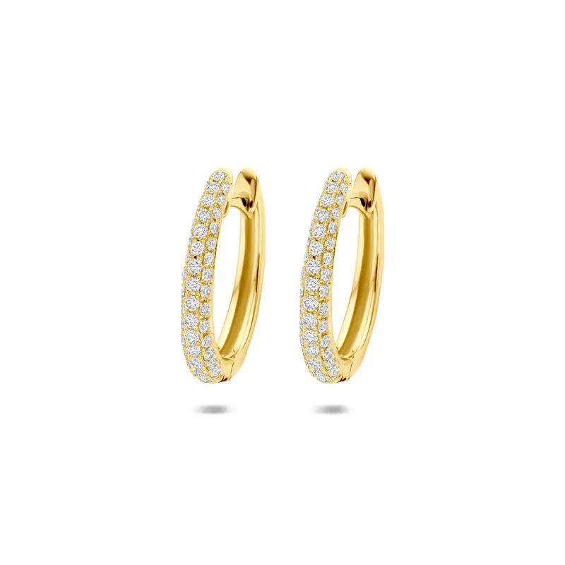 Klapoorringen diamant 14K geelgoud 0.38ct (2x 0.19ct) h si 15,5 mm – 4035653