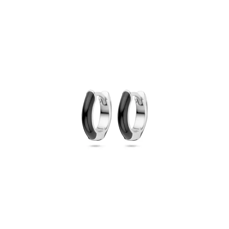 klapoorringen emaille 10,5 mm zilver gerhodineerd