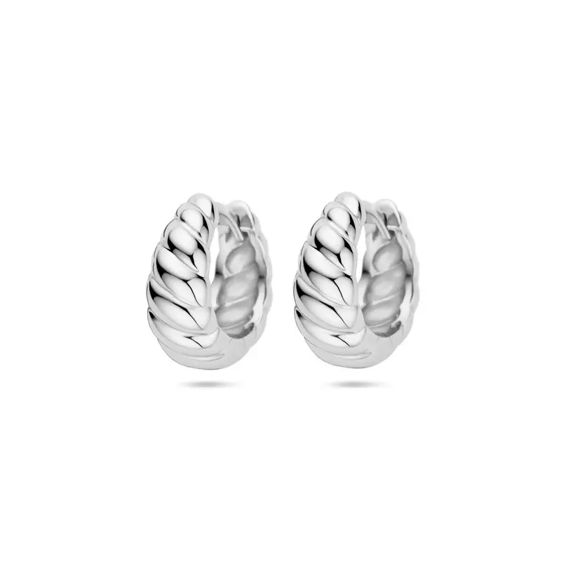 klapoorringen gedraaid 6,5 mm zilver gerhodineerd
