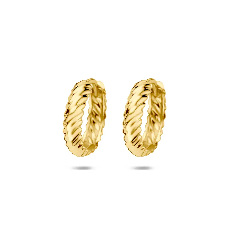 Klapoorringen gedraaid buis 9K geelgoud 3,5 mm – 8001167