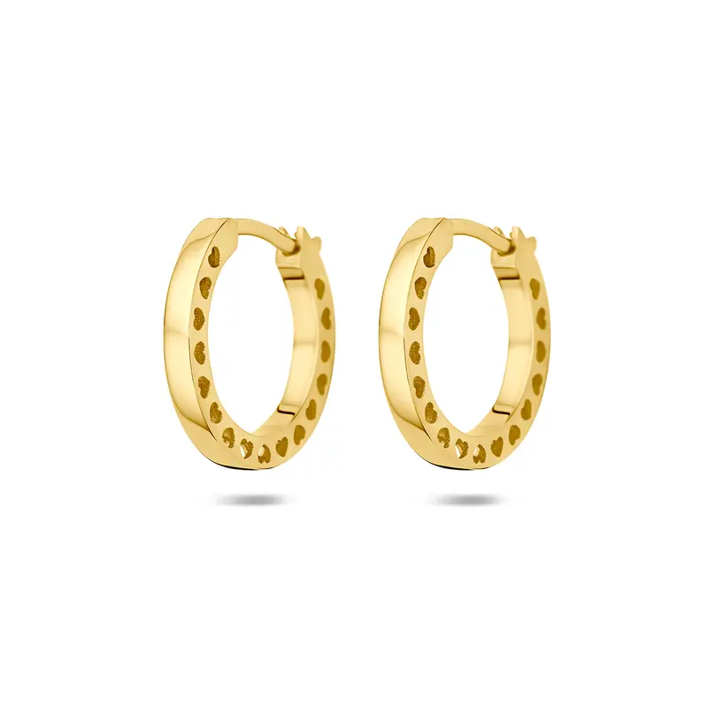 Klapoorringen hartjes 14K geelgoud 2 mm – 4036045