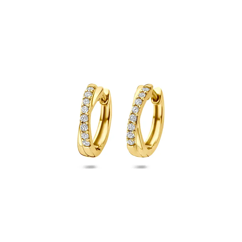 Klapoorringen lab grown diamant 14K geelgoud 0.20ct (2x 0.10ct) g vs 13 mm – 4036147