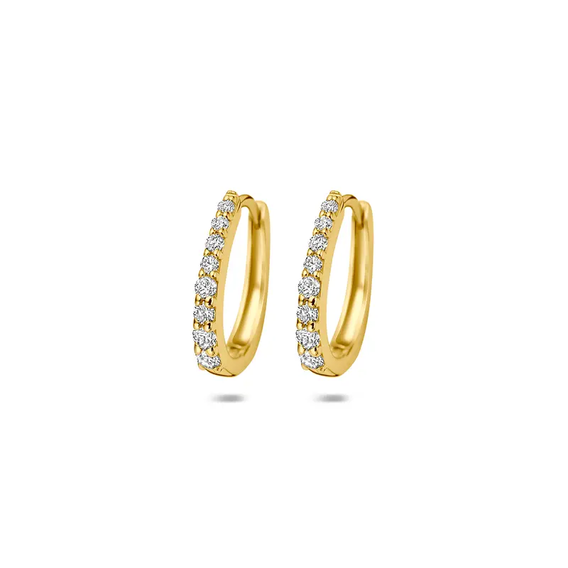 Klapoorringen lab grown diamant 14K geelgoud 0.30ct (2x 0.15ct) f vs 14 mm – 4036011
