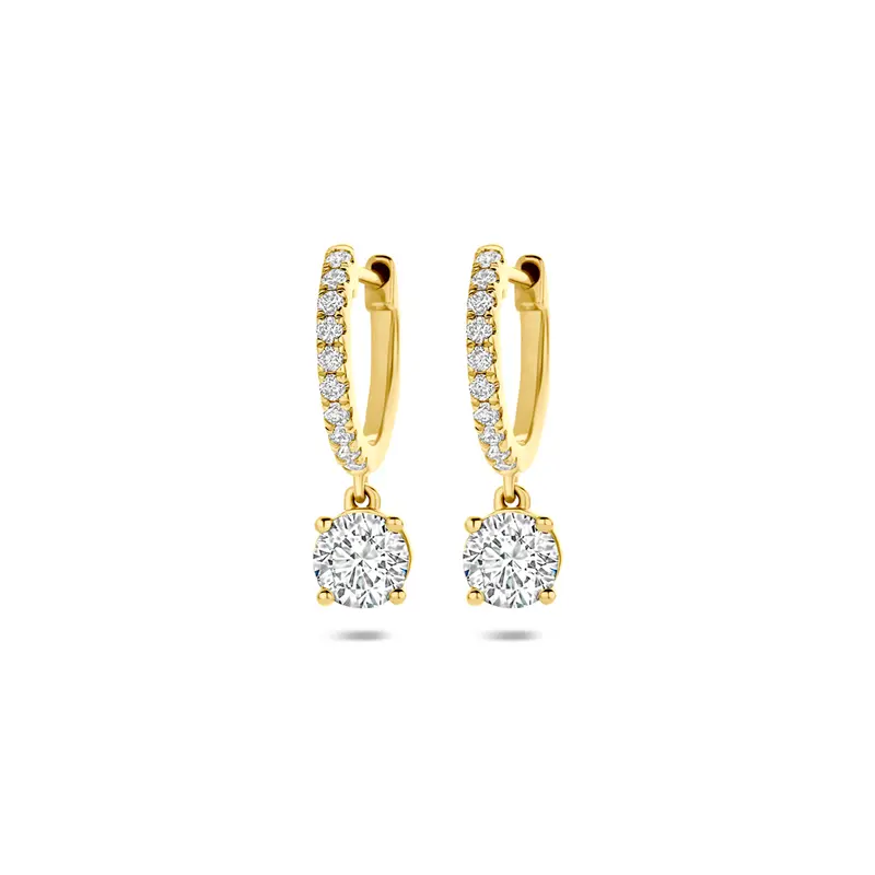 Klapoorringen lab grown diamant 14K geelgoud 1.24ct (2x 0.62ct) g vs 19 mm – 4036219